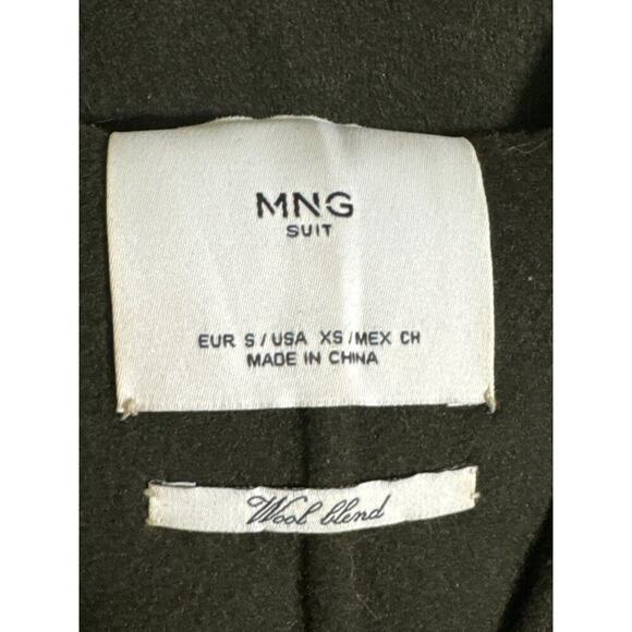 MNG · Small · Wool Blend · Belted Long Coat · Button Front · Olive Green - Picture 6 of 9